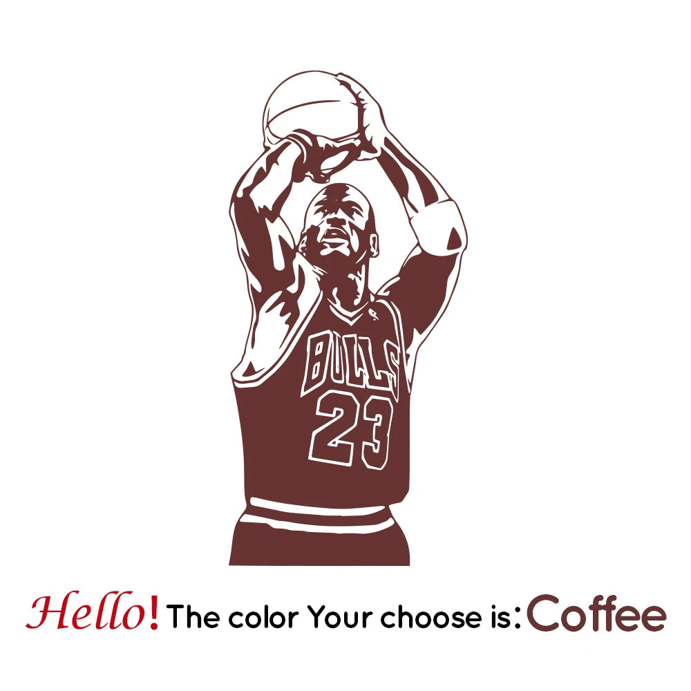 Basketball Player Wall Sticker Self Adhesive Vinyl Waterproof Wall Art Decal For Kids Room Living Room Home Decor Sticker Mural
