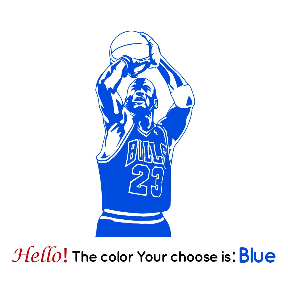 Basketball Player Wall Sticker Self Adhesive Vinyl Waterproof Wall Art Decal For Kids Room Living Room Home Decor Sticker Mural