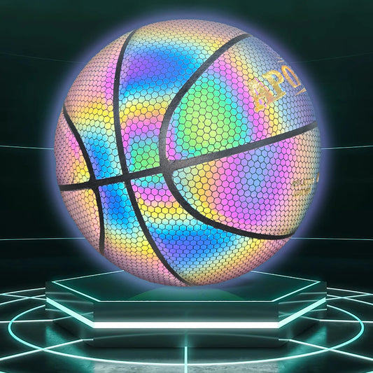 PU Basketball Reflective Ball Glowing Durable Basketball Luminous Luminous Basketballs Gifts Toys For Indoor Outdoor Night Game