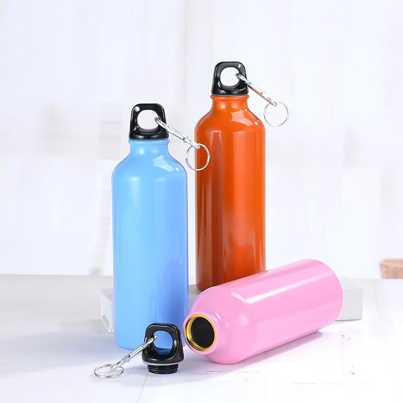 Alloy Sport Water Bottle 500ml Hiking Camping Cycling Water Bottle Kettle with Buckle