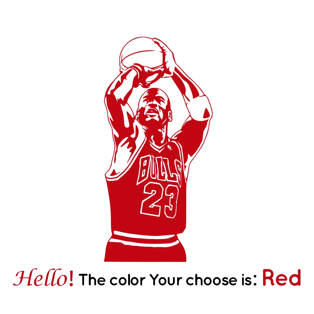 Basketball Player Wall Sticker Self Adhesive Vinyl Waterproof Wall Art Decal For Kids Room Living Room Home Decor Sticker Mural